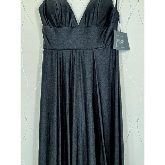 NWT Leena for Mac Duggal Black V-Neck Empire Waist Gown $338 - Picture 6 of 15